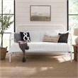 Pemberly Row Twin Metal Day Bed with Turned Spindles in Antique White