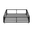 Pemberly Row Youth Twin Trundle Bed in Black Metal with Distressed Finish