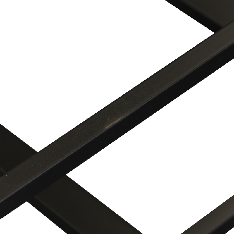 Pemberly Row Youth Twin Trundle Bed in Black Metal with Distressed Finish