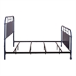 Pemberly Row Queen Metal Bed with Navy Distressed Finish and Turned Spindles