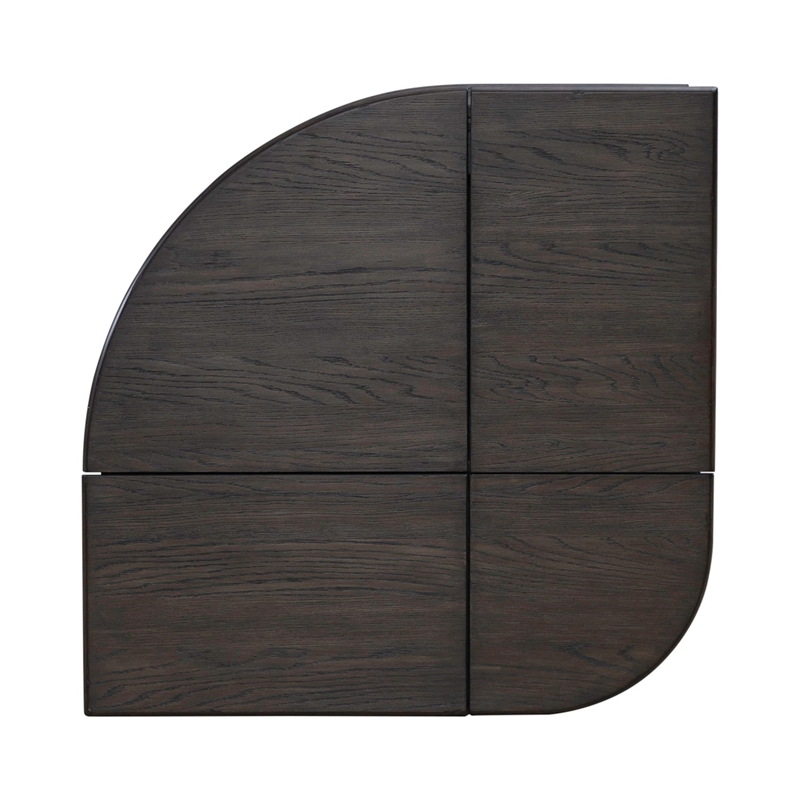 Pemberly Row Wedge Shaped Lift Top Cocktail Table in Aged Oak