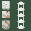 Pemberly Row 5-Tier Corner Bookshelf Tool-Free Assembly in Plain White