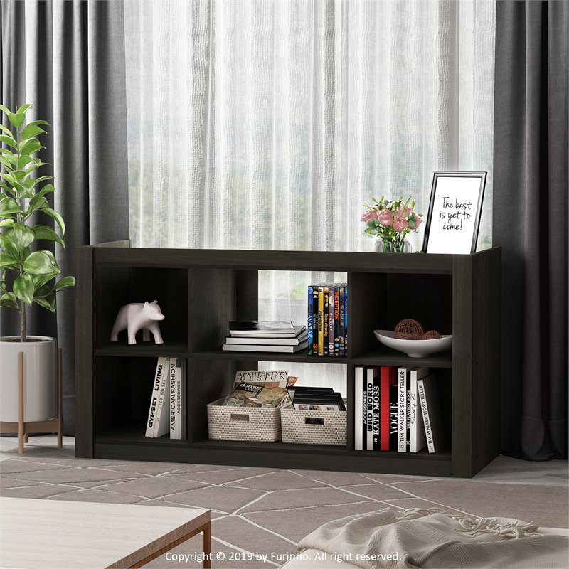 Pemberly Row Multipurpose TV Stand and Bookcase with Storage in Espresso