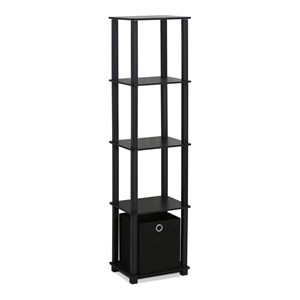 Pemberly Row No Tools Wood 5-Tier Display Decorative Shelf in Black