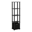 Pemberly Row No Tools Wood 5-Tier Display Decorative Shelf in Black