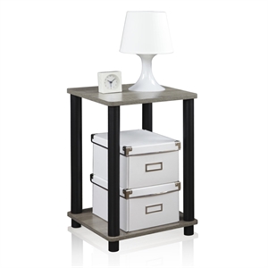 Pemberly Row Engineered Wood End Table with Rounded Corners in Oak Gray