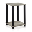 Pemberly Row Engineered Wood End Table with Rounded Corners in Oak Gray