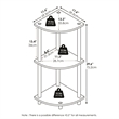 Pemberly Row 3-Tier Corner Display Rack Multipurpose Shelving in White