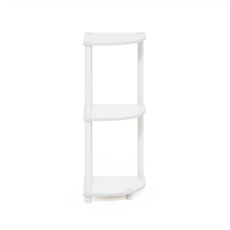 Pemberly Row 3-Tier Corner Display Rack Multipurpose Shelving in White
