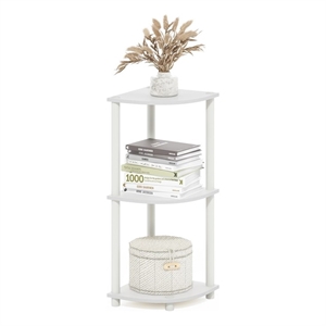 Pemberly Row 3-Tier Corner Display Rack Multipurpose Shelving in White