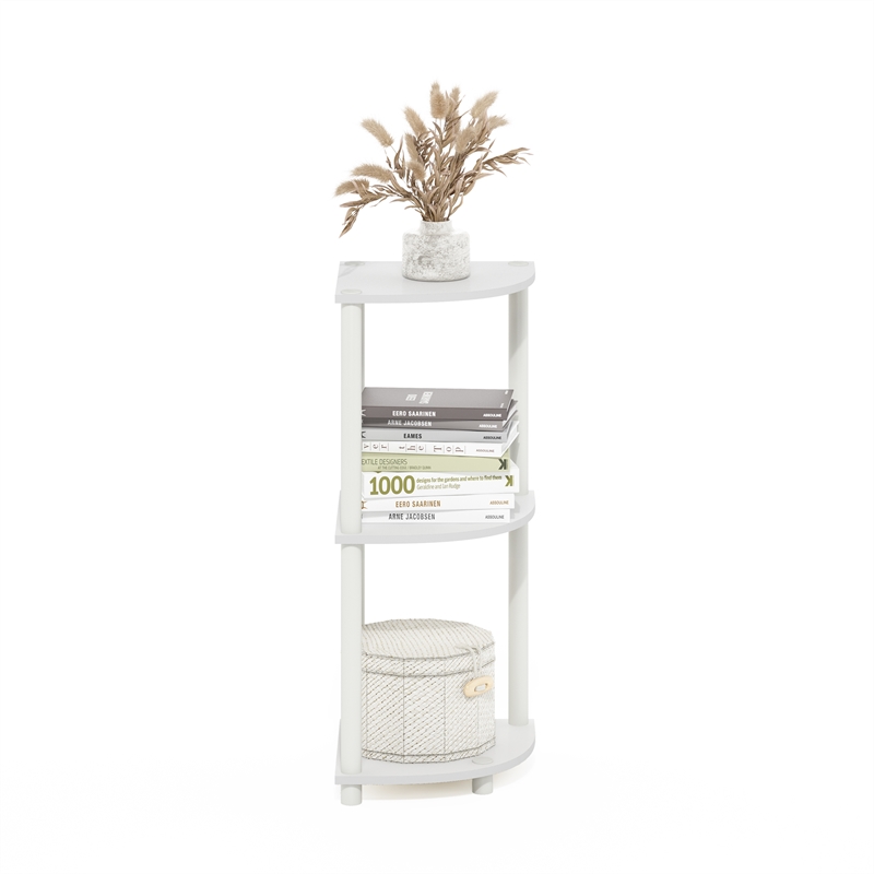 Pemberly Row 3-Tier Corner Display Rack Multipurpose Shelving in White