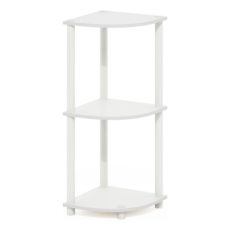 Pemberly Row 3-Tier Corner Display Rack Multipurpose Shelving in White