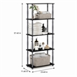 Pemberly Row Engineered Wood 5-Tier Shelf Display Rack in Black and Gray