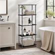 Pemberly Row Engineered Wood 5-Tier Shelf Display Rack in Black and Gray