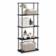 Pemberly Row Engineered Wood 5-Tier Shelf Display Rack in Black and Gray
