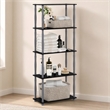 Pemberly Row Engineered Wood 5-Tier Shelf Display Rack in Black and Gray