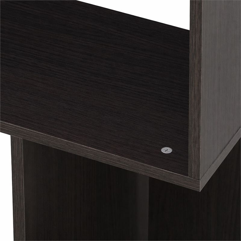 Pemberly Row Simply Modern 3-Tier Open Book Shelf in Espresso