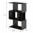 Pemberly Row Simply Modern 3-Tier Open Book Shelf in Espresso