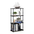 Pemberly Row Engineered Wood 4-Tier Shelf Display Rack in Black/Gray
