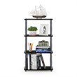 Pemberly Row Engineered Wood 4-Tier Shelf Display Rack in Black/Gray