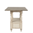 Pemberly Row Antique White Gathering Table with Faceted Turned Legs