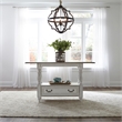Pemberly Row Antique White Gathering Table with Faceted Turned Legs