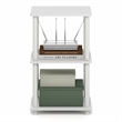 Pemberly Row 3-Tier Open Frame Corner Shelf with Rounded Corners in White
