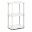 Pemberly Row 3-Tier Open Frame Corner Shelf with Rounded Corners in White