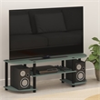 Pemberly Row TV Stand for up to 55 Inch with Round Corners in Sage Green
