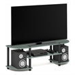 Pemberly Row TV Stand for up to 55 Inch with Round Corners in Sage Green