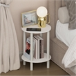 Pemberly Row 2-Tier Round Tall Narrow Open Shelf Nightstand in White
