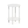Pemberly Row 2-Tier Round Tall Narrow Open Shelf Nightstand in White