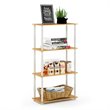 Pemberly Row Engineered Wood 4-Tier Shelf Display Rack in Beech/White