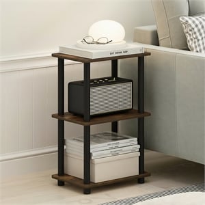 Pemberly Row 3-Tier Open Frame Corner Shelf with Open Back in Amber Pine