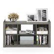 Pemberly Row Multipurpose TV Stand and Bookcase with Storage in Oak Gray