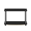Pemberly Row 2-Tier No Tools Tube Shelf and End Table in Black/Grey