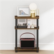 Pemberly Row 3-Tier Rectangular Narrow Nightstand in Amber Pine
