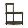Pemberly Row Wood Accent Decorative Shelf in Columbia Walnut/Black