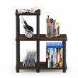 Pemberly Row Wood Accent Decorative Shelf in Columbia Walnut/Black