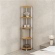 Pemberly Row 5-Tier Corner Display Rack Shelving Unit in Light Beech
