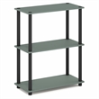 Pemberly Row 3-Tier Corner Storage Open Bookshelf in Sage Green