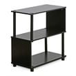 Pemberly Row Contemporary 3-Tier Rack with Open Shelves in Espresso