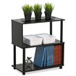 Pemberly Row Contemporary 3-Tier Rack with Open Shelves in Espresso