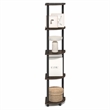 Pemberly Row 5-Tier Corner Bookshelf Tool-Free Assembly in Brown Grain