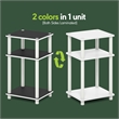 Pemberly Row 3-Tier End Table Night Stand Tool-Free in White/Black Espresso