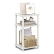 Pemberly Row 3-Tier End Table Night Stand Tool-Free in White/Black Espresso