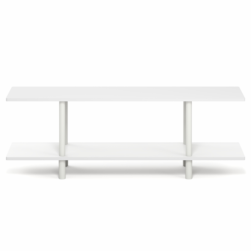 Pemberly Row 2-Tier 47.2 Inch Wide Toolless Book Shelf in White