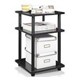 Pemberly Row Contemporary Engineered Wood Multipurpose Shelf in Black