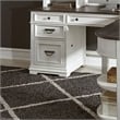 Pemberly Row Credenza and Hutch Office Set with LED Lighting in Chateau Brown