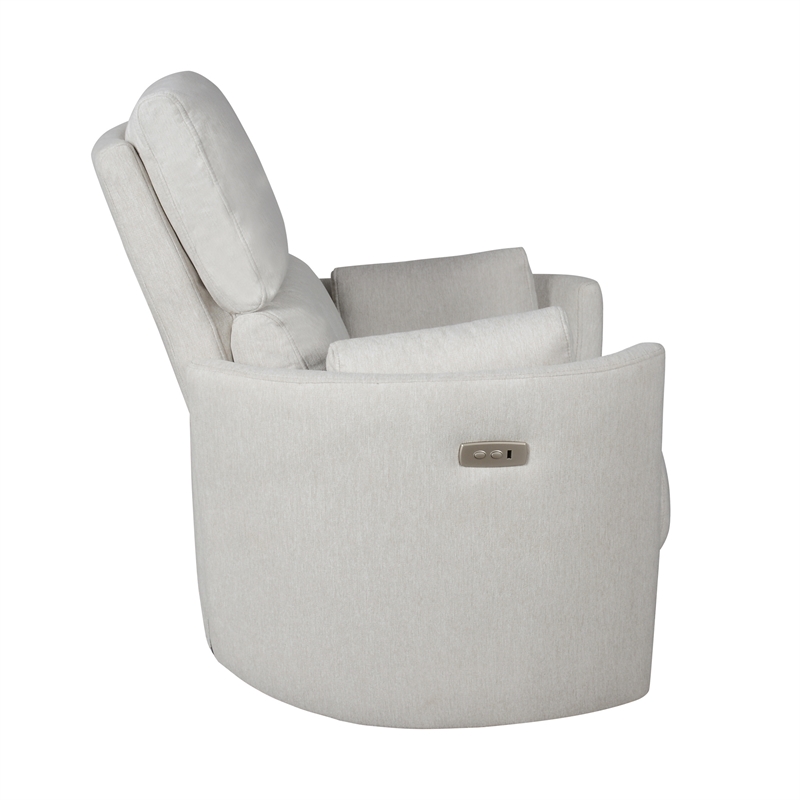 Pemberly Row Power Glider Recliner with USB Charger in Frost